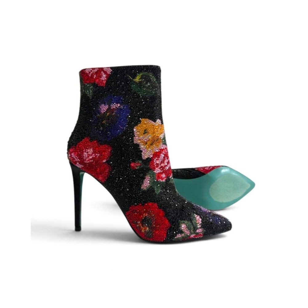 Betsey Johnson Women's Belle Rhinestone Stiletto Heel Booties, NWT! Size 10 - Picture 5 of 13